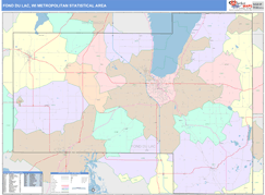 Fond du Lac Metro Area Digital Map Color Cast Style